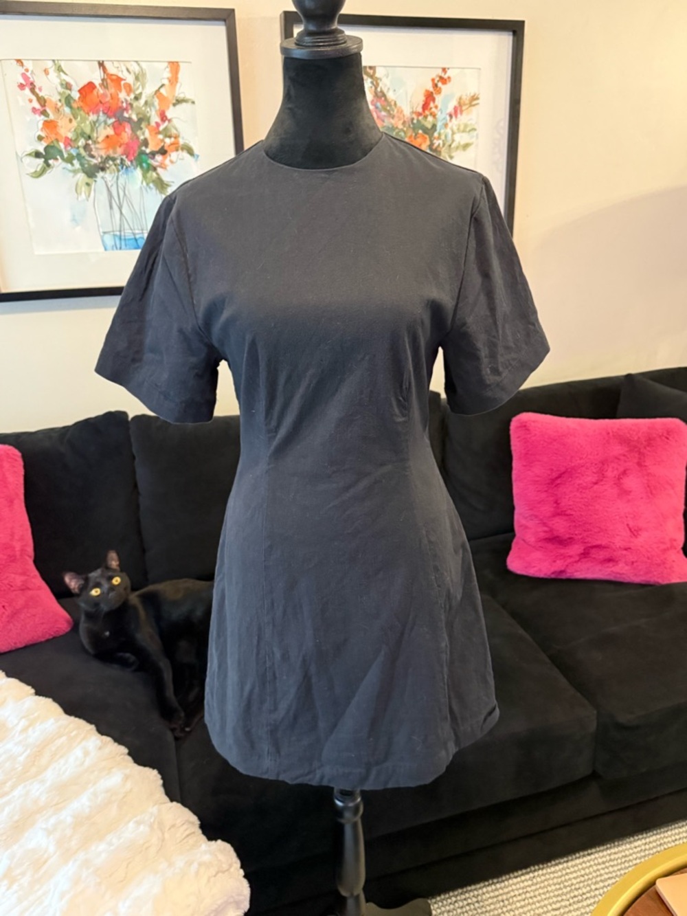 Abercrombie & Fitch Black Short Sleeve Crewneck Tee Dress